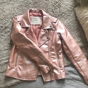 Pink patent leather jacket